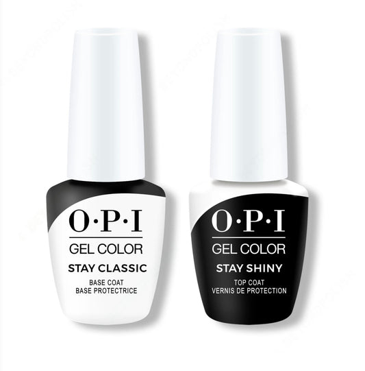 OPI GelColor - Stay Classic Base & Stay Shiny Top Coat 0.5 oz